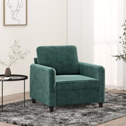 Fåtölj mörkgrön 60 cm sammet