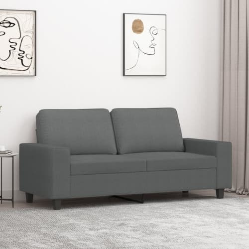 Soffa 2-sits mörkgrå 140 cm tyg