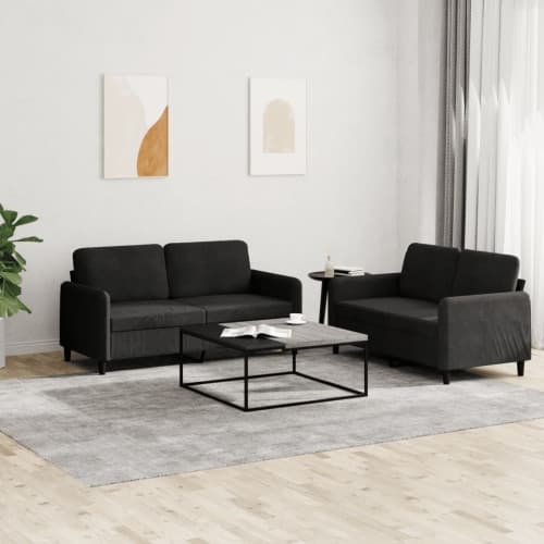 Soffgrupp 2 delar svart sammet