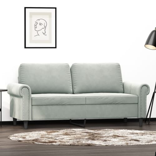 2-sitssoffa ljusgrå 140 cm sammet