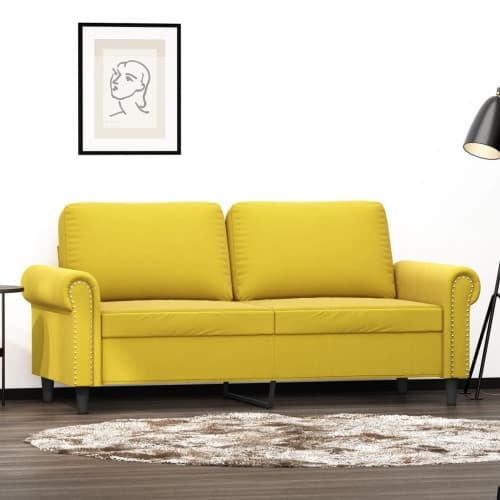 2-sitssoffa gul 140 cm sammet
