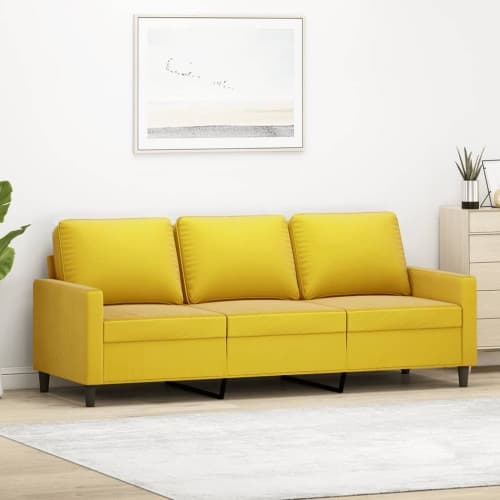 3-sitssoffa gul 180 cm sammet