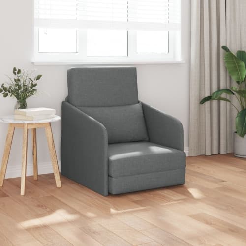 Bäddsoffa 2-i-1 Mörkgrå 65x80x83 cm Tyg