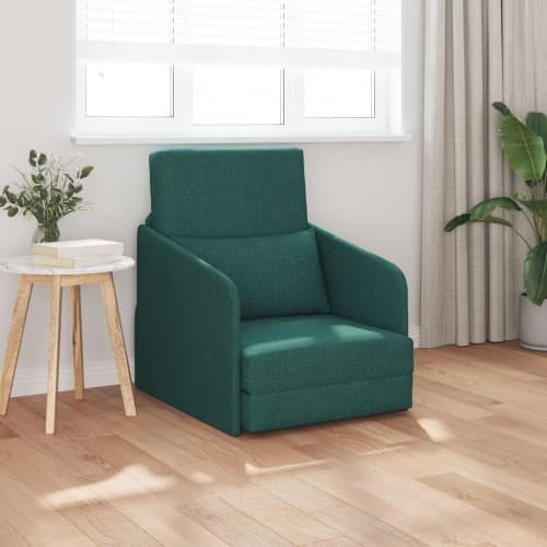 Golvsängsoffa 2-i-1 Mörkgrön 65x80x83 cm Tyg