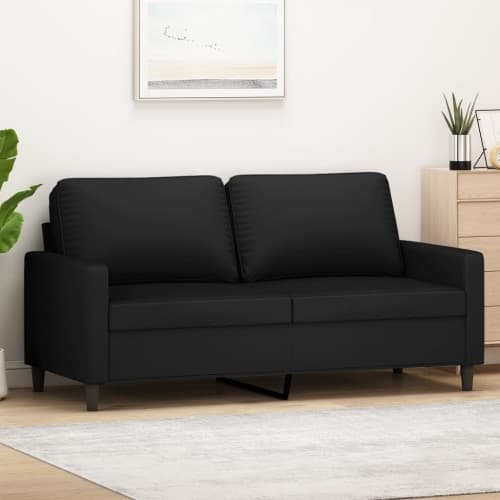 Soffa 2-sits svart 140 cm sammet