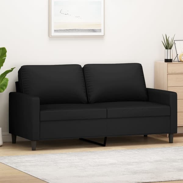 Soffa 2-sits svart 140 cm sammet