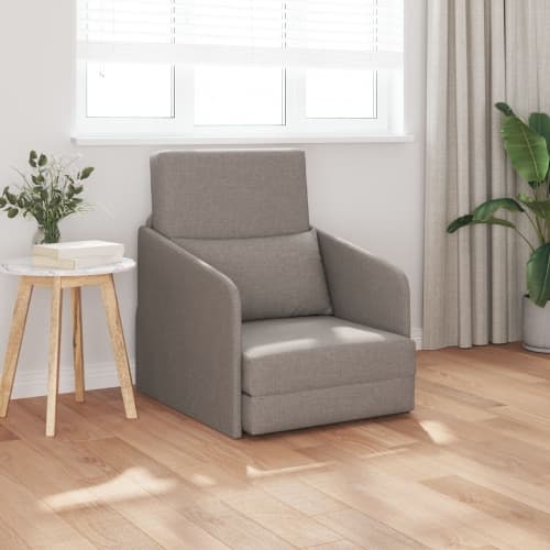 Golvsängsoffa 2-i-1 Taupe 65x80x83 cm Tyger