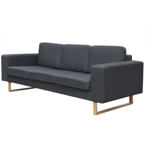 Soffa 3-sits tyg mörkgrå