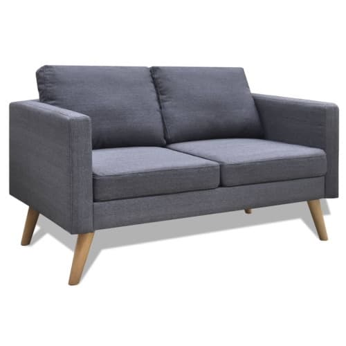 Soffa 2-sits tyg mörkgrå