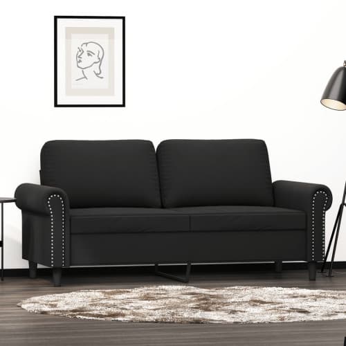 Soffa 2-sits svart 140 cm sammet