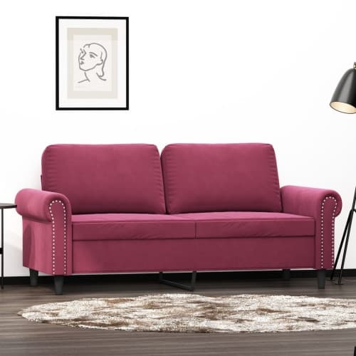 2-sitssoffa vinröd 140 cm sammet