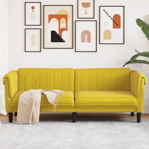 Soffa 3-sits gul sammet