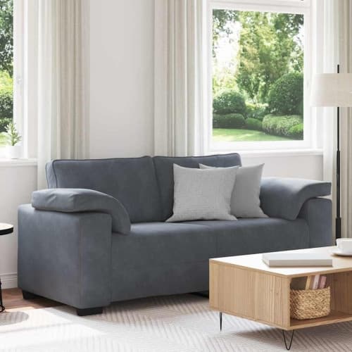 Loveseat soffa mörkgrå 140 cm sammet