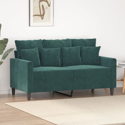 Soffa 2-sits mörkgrön 120 cm sammet