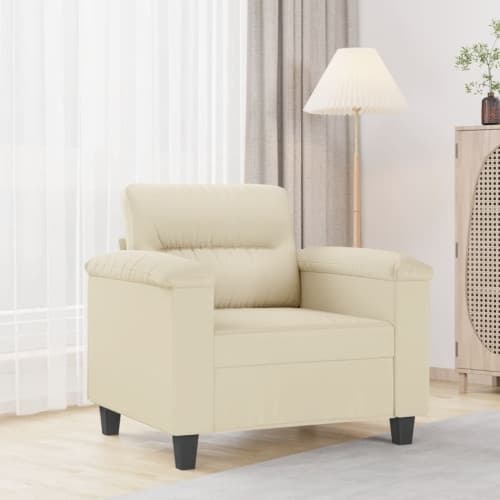 Fåtölj Gräddvit 60 cm konstläder