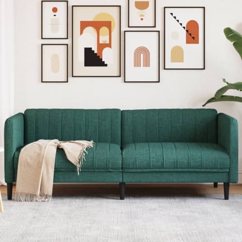 Soffa 3-sits mörkgrön tyg