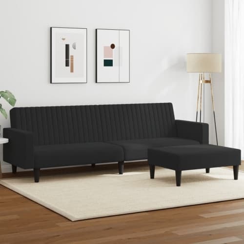 Soffgrupp 2 delar svart sammet