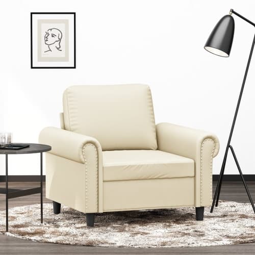 Fåtölj Gräddvit 60 cm konstläder