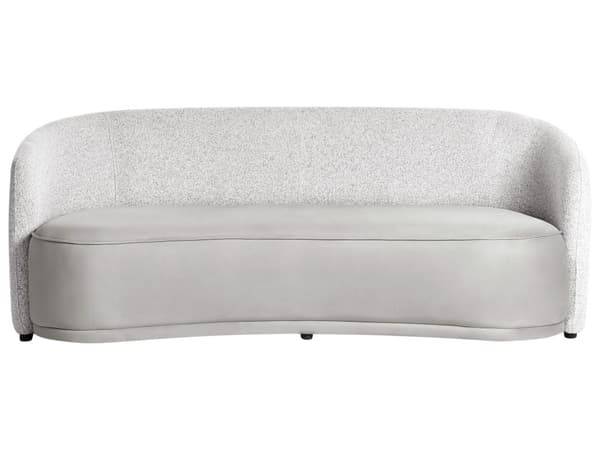 Sofa Grå Polyesterstoff 3-seter Buet form To forskjellige typer stoff Moderne Art Deco Stue