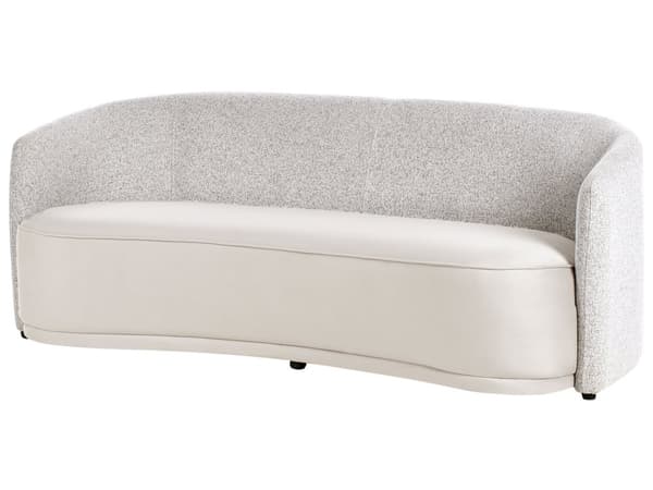 Trepersoners sofa beige moderne stil betrukket med to tekstiler