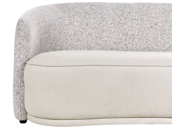 Trepersoners sofa beige moderne stil betrukket med to tekstiler