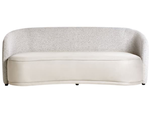 Trepersoners sofa beige moderne stil betrukket med to tekstiler