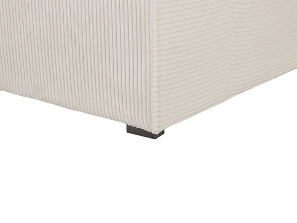 Høyre Hjørnesofa Off-White 3-seter Kordfløyel Polstring Ekstra Spredte Puter Moderne Stil