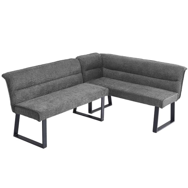 Velour Sofa 202x153x82,5 cm - Metal Fødder - Grå