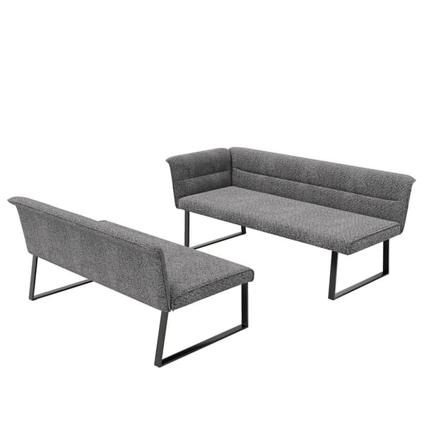 Velour Sofa 202x153x82,5 cm - Metal Fødder - Grå