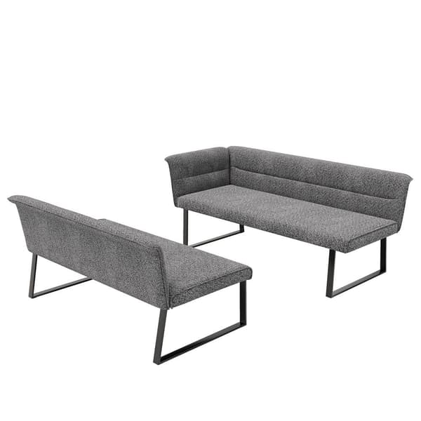 Velour Sofa 202x153x82,5 cm - Metal Fødder - Grå