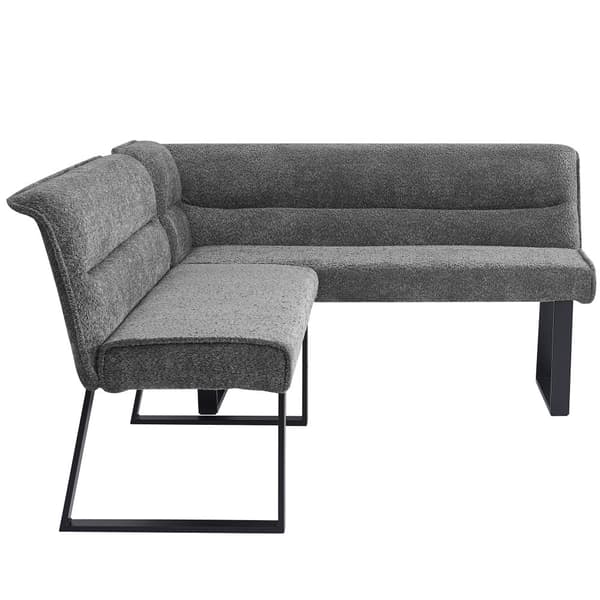 Velour Sofa 202x153x82,5 cm - Metal Fødder - Grå