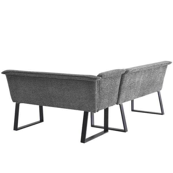 Velour Sofa 202x153x82,5 cm - Metal Fødder - Grå