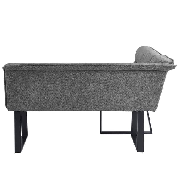 Velour Sofa 202x153x82,5 cm - Metal Fødder - Grå