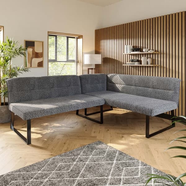 Velour Sofa 202x153x82,5 cm - Metal Fødder - Grå