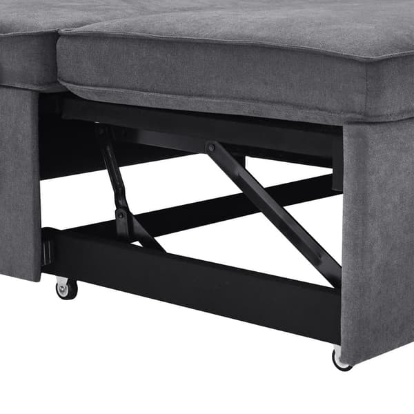 U-formet sofa 270x130x86 cm - Polstret sofa - Bomulds- og hørstof - Med kopholder - To opbevaringsrum - Grå