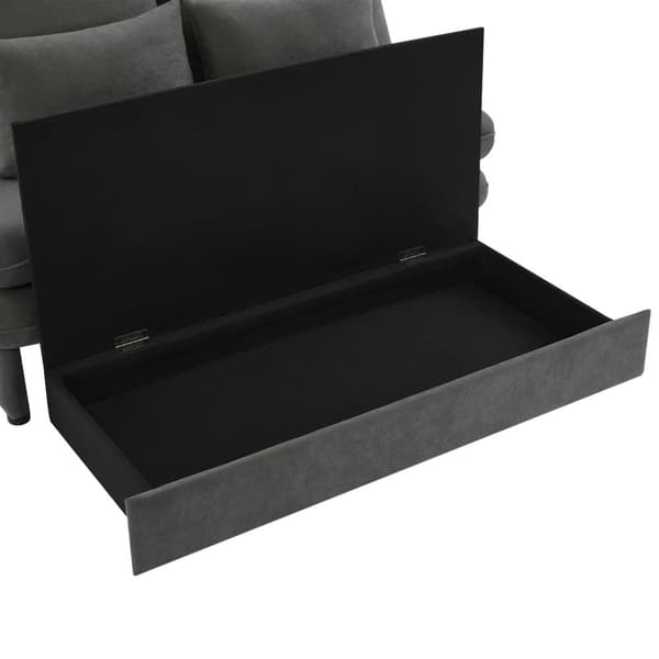 Moderne sofa - Polstret sofa - Sammenklappelig sovesofa - Velour Stof - Glidende opbevaring - Grå