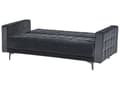 Miniatyrbilde 6 av 11: Sovesofa Svart Fløyel Tufted Stoff Moderne Stue Modulær 3 Seter Svart Ben Spor Arm