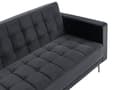Miniatyrbilde 9 av 11: Sovesofa Svart Fløyel Tufted Stoff Moderne Stue Modulær 3 Seter Svart Ben Spor Arm