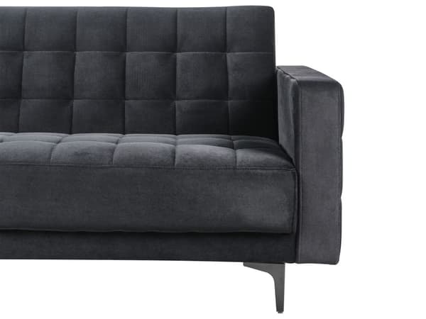Høyre Hjørnesofa Svart Fløyel Tufted Stoff Moderne L-formet Modulær 4 Seter L Sjeselong