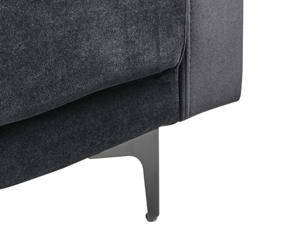 Høyre Hjørnesofa Svart Fløyel Tufted Stoff Moderne L-formet Modulær 4 Seter L Sjeselong