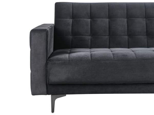 Venstre Hjørnesofa Svart Fløyel Tufted Stoff Moderne L-formet Modulær 4 Seter L Sjeselong