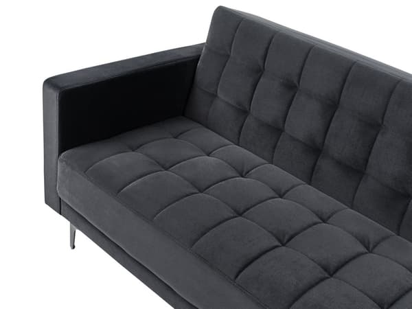 Venstre Hjørnesofa Svart Fløyel Tufted Stoff Moderne L-formet Modulær 4 Seter L Sjeselong
