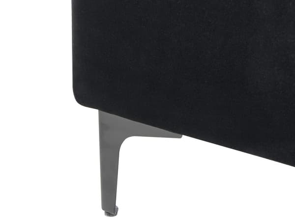 Høyre Hjørnesofa Svart Fløyel Tufted Stoff Moderne L-formet Modulær 4 Seter med Ottoman Sjeselongue