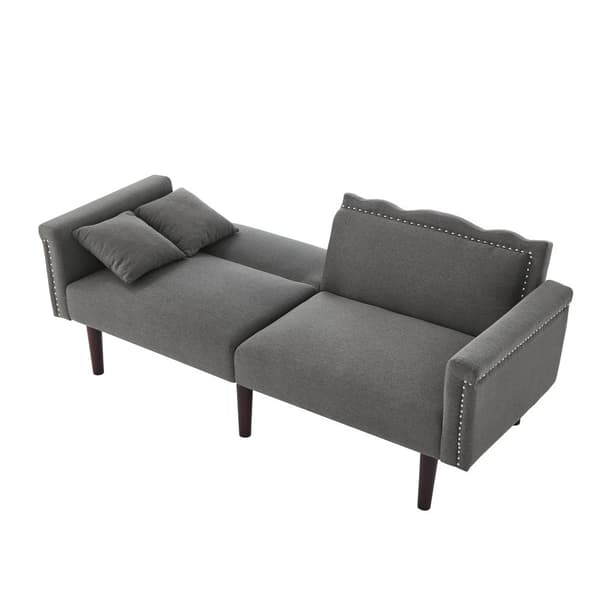 2-i-1 multifunktionssoffa - 2-sits soffa - Justerbar lutningsfunktion - Individuellt justerbart dubbelt ryggstöd - Bomulls-linnetyg - Grå