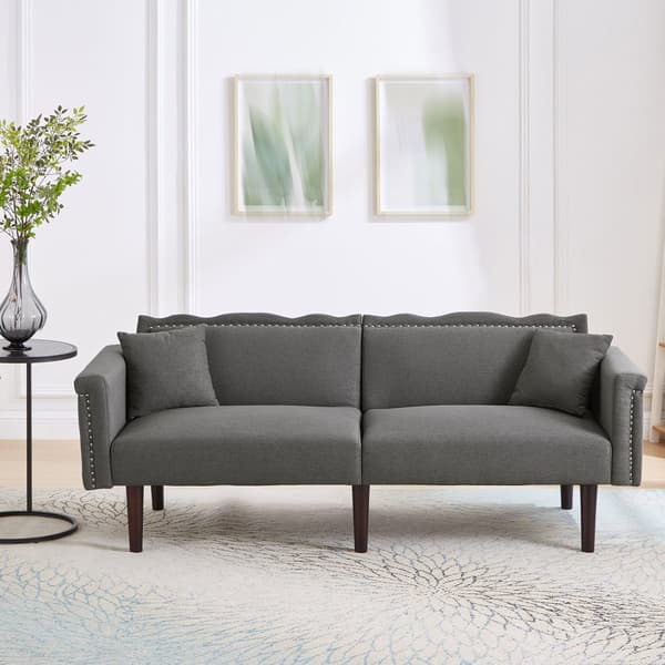 2-i-1 multifunktionssoffa - 2-sits soffa - Justerbar lutningsfunktion - Individuellt justerbart dubbelt ryggstöd - Bomulls-linnetyg - Grå
