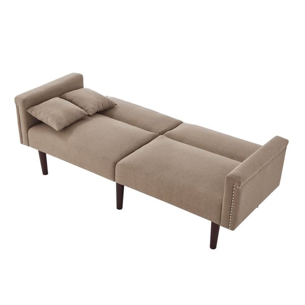 2-i-1 multifunktionssoffa - 2-sits soffa - Justerbar lutningsfunktion - Individuellt justerbart dubbelt ryggstöd - Bomullslinnetyg - Brun