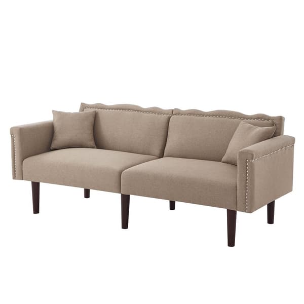 2-i-1 multifunktionssoffa - 2-sits soffa - Justerbar lutningsfunktion - Individuellt justerbart dubbelt ryggstöd - Bomullslinnetyg - Brun