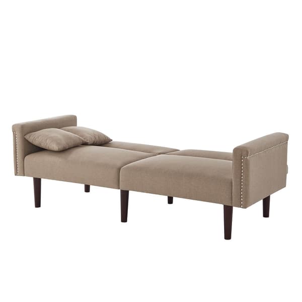 2-i-1 multifunktionssoffa - 2-sits soffa - Justerbar lutningsfunktion - Individuellt justerbart dubbelt ryggstöd - Bomullslinnetyg - Brun