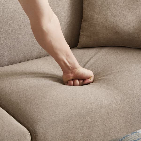 2-i-1 multifunktionssoffa - 2-sits soffa - Justerbar lutningsfunktion - Individuellt justerbart dubbelt ryggstöd - Bomullslinnetyg - Brun