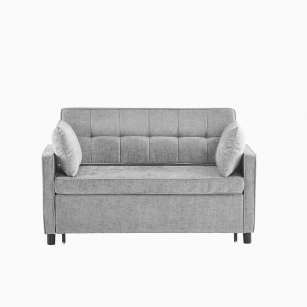 Sofa 142x79x85 cm - Justerbart ryglæn - Chenille - Med 2 hynder - Grå